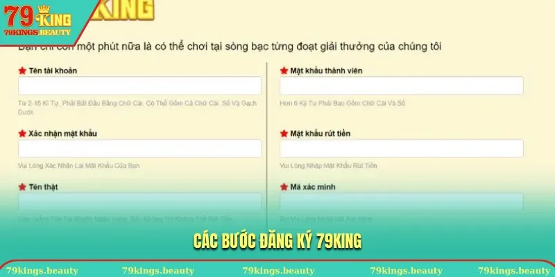 Cách thức đăng ký tài khoản 79KING 